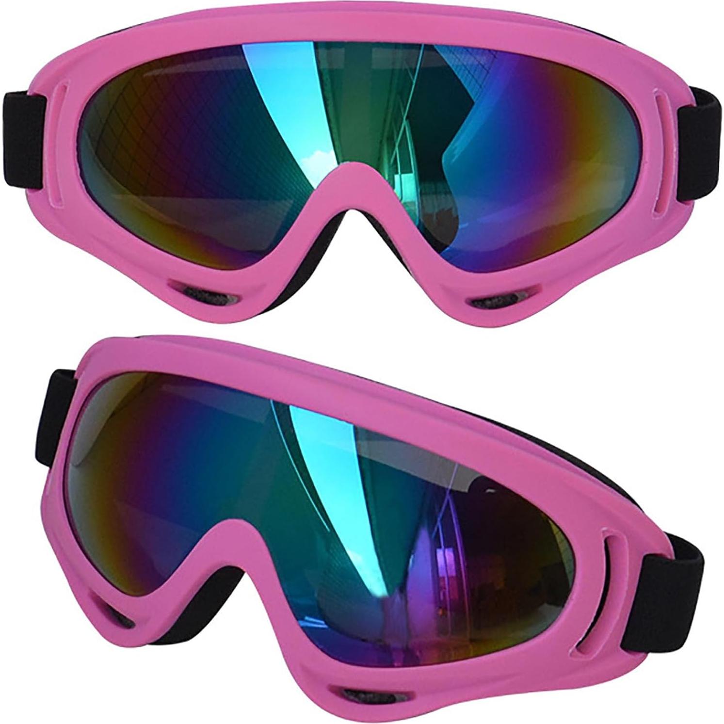 Gafas de Motocicleta Immoono con Balaclavas Rosa Brillante