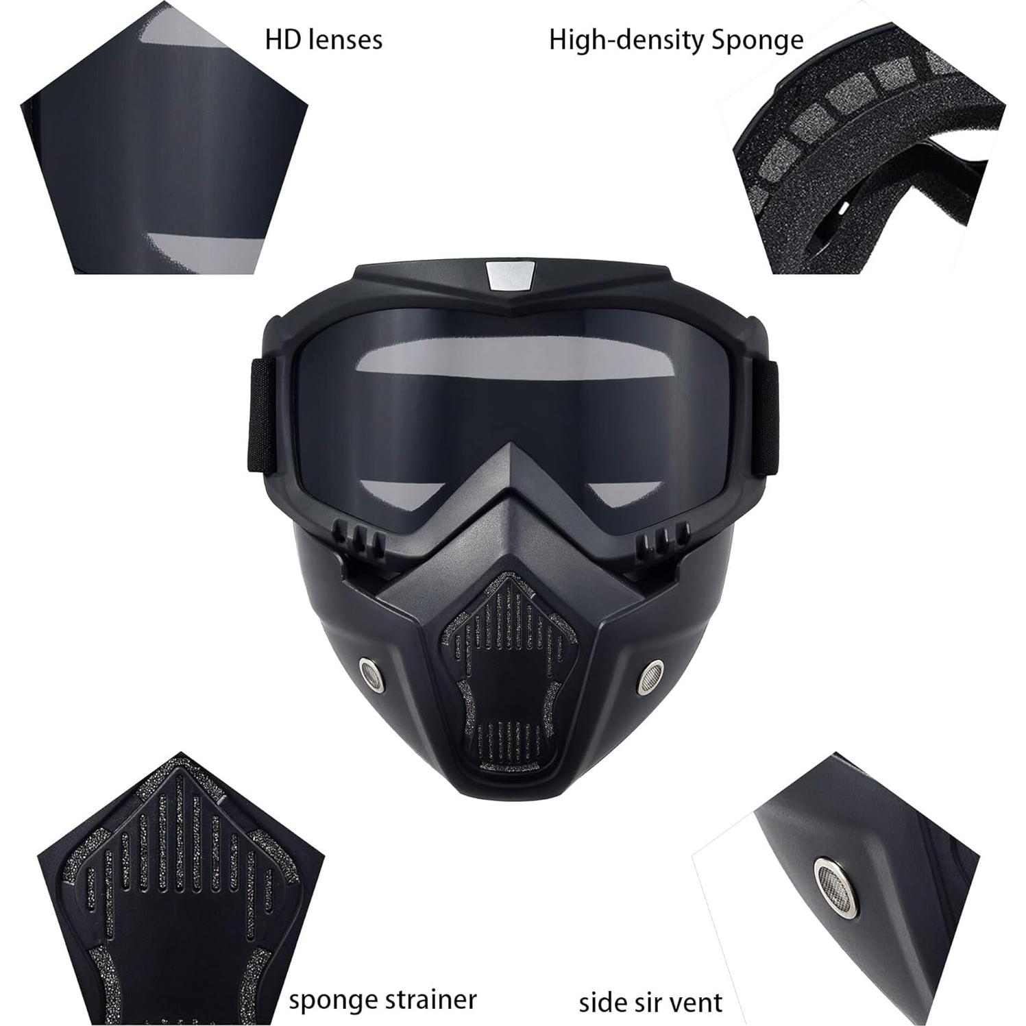 Máscara Facial Completa PLOOTA para Motocicleta y ATV