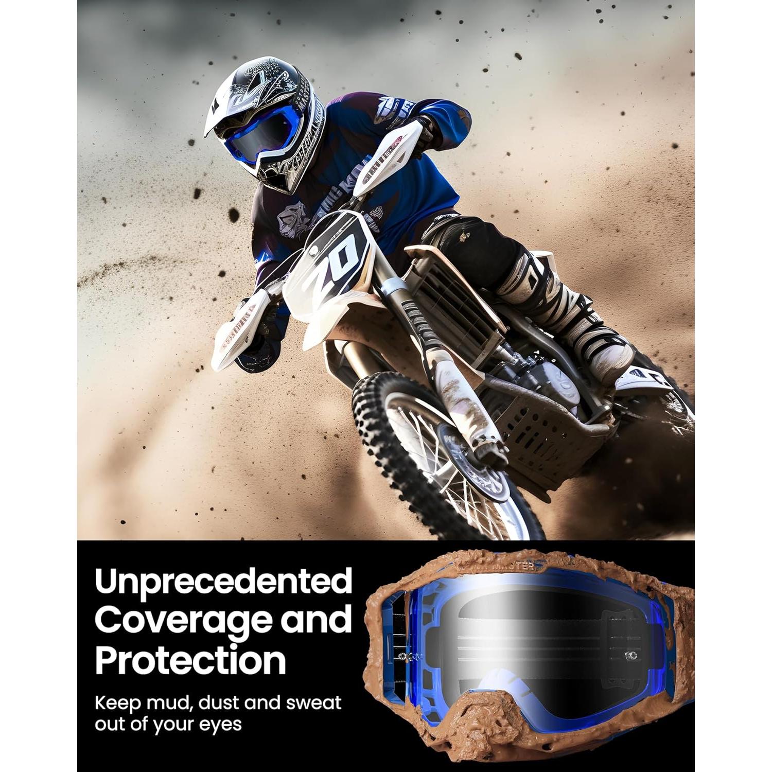 Gafas de Moto OutdoorMaster Mustang OTG Lente Claro Unisex