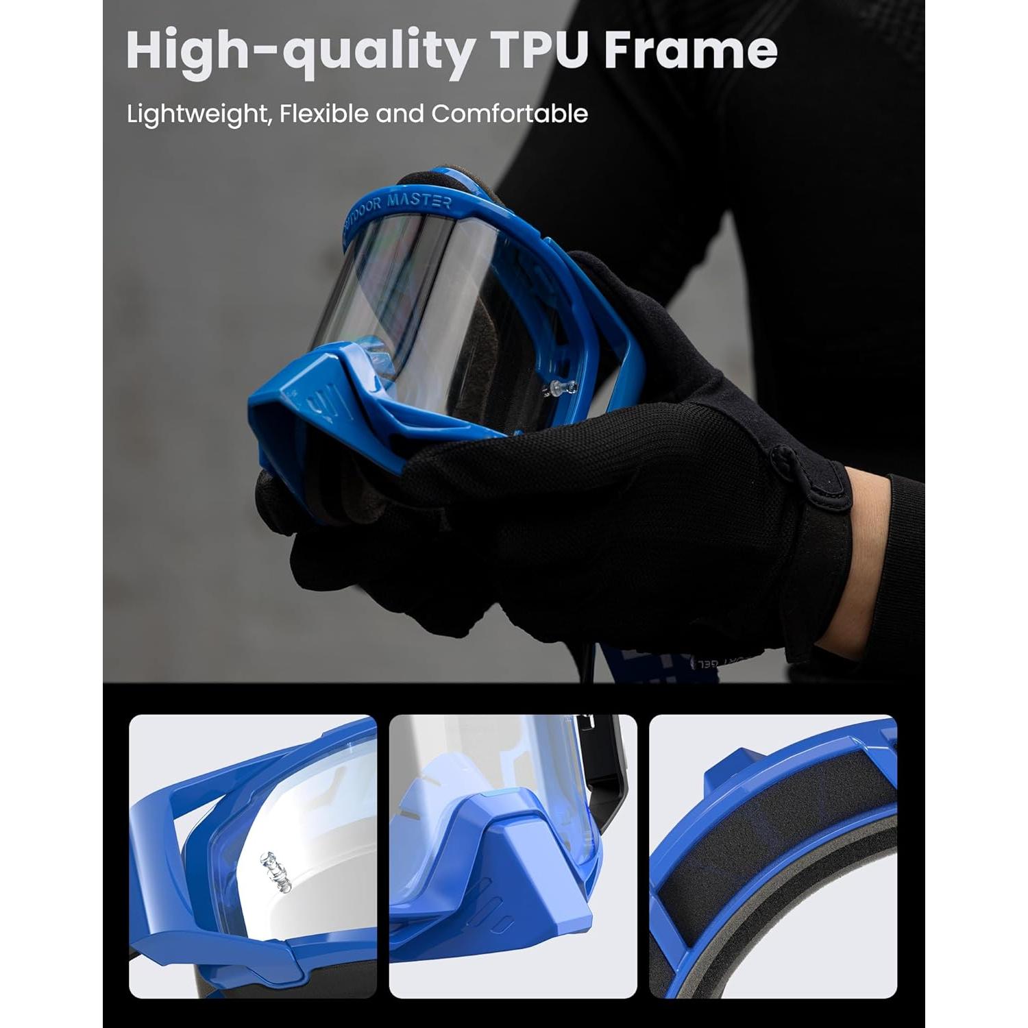 Gafas de Moto OutdoorMaster Mustang OTG Lente Claro Unisex