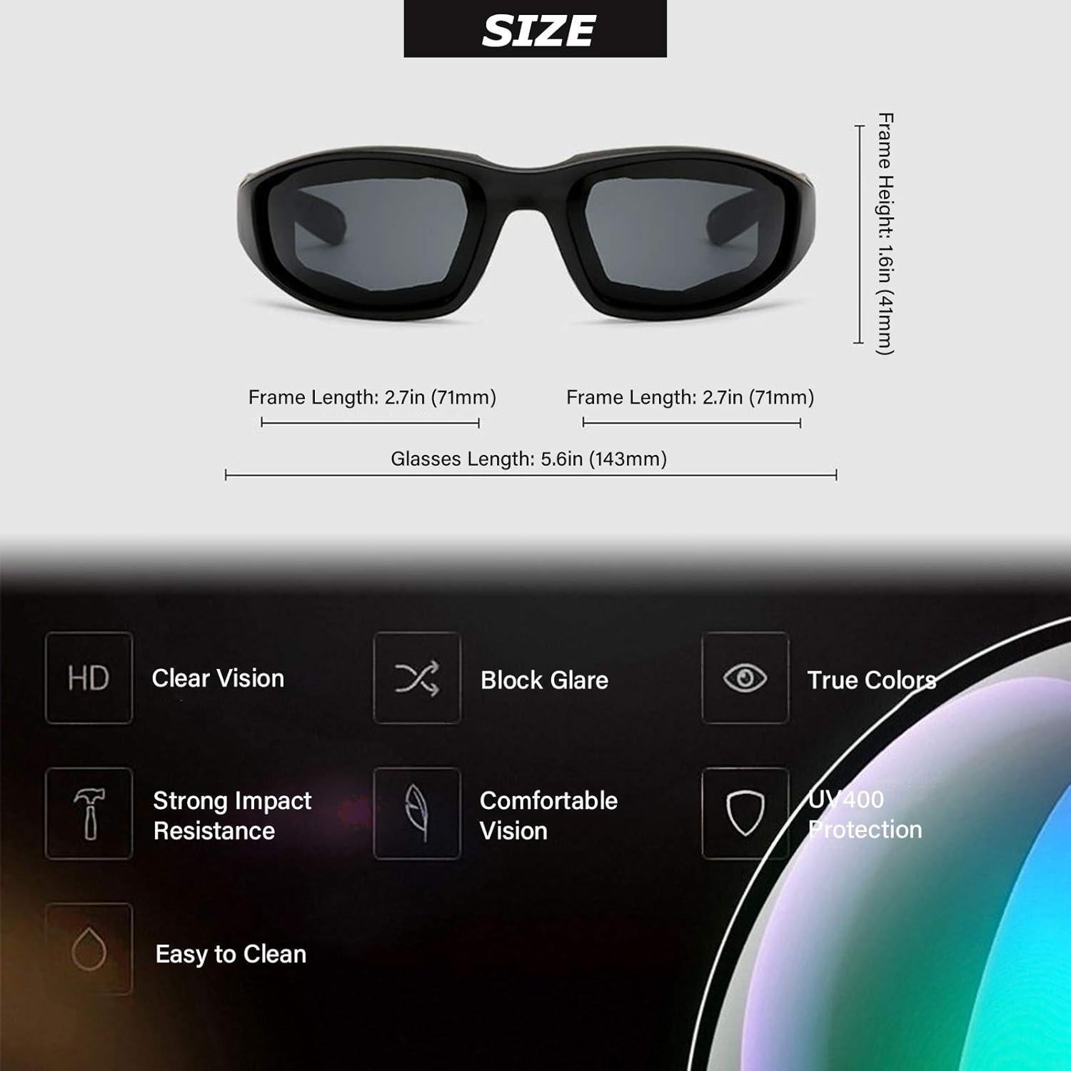 Gafas de Sol Polarizadas Peicees 4PCS para Motocicleta y Bicicleta