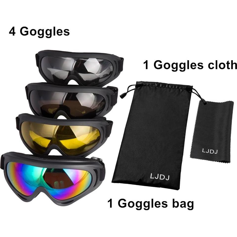Gafas de esquí LJDJ - Paquete de 4 lentes coloridos