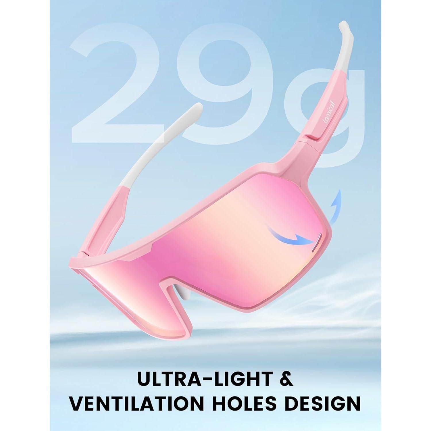 Gafas de Sol Deportivas Lamicall XL Polarizadas UV400 Rosa