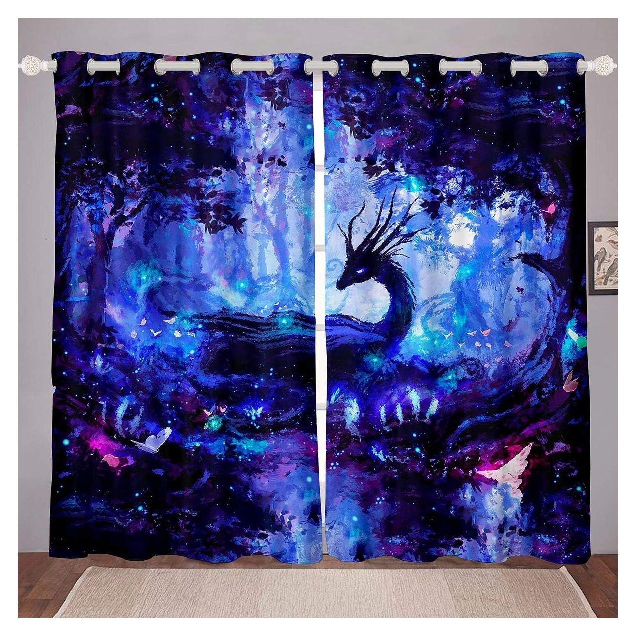 Cortinas Feelyou Dragón Mágicas 132x213 cm 2 Paneles