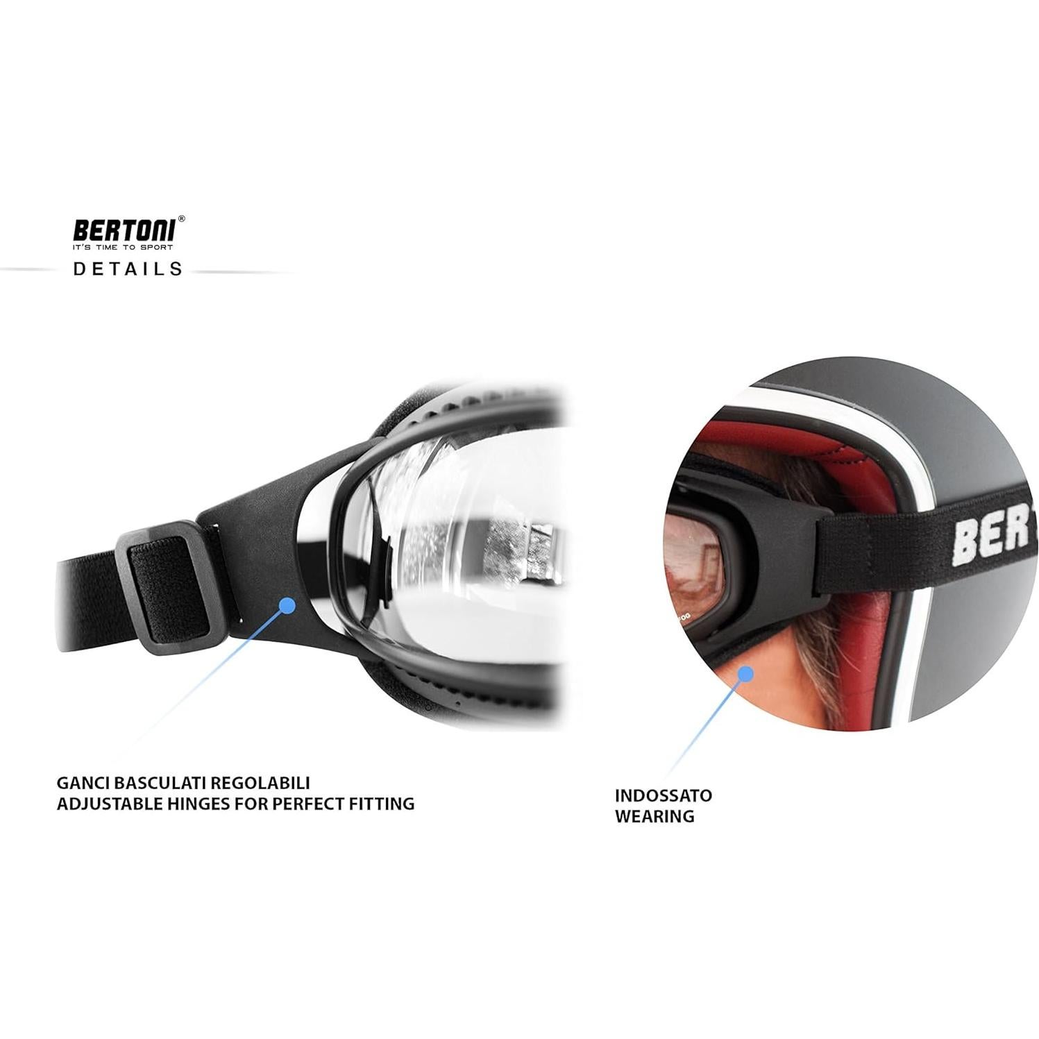 Gafas de Moto Bertoni AF113 Envolventes Antiviento