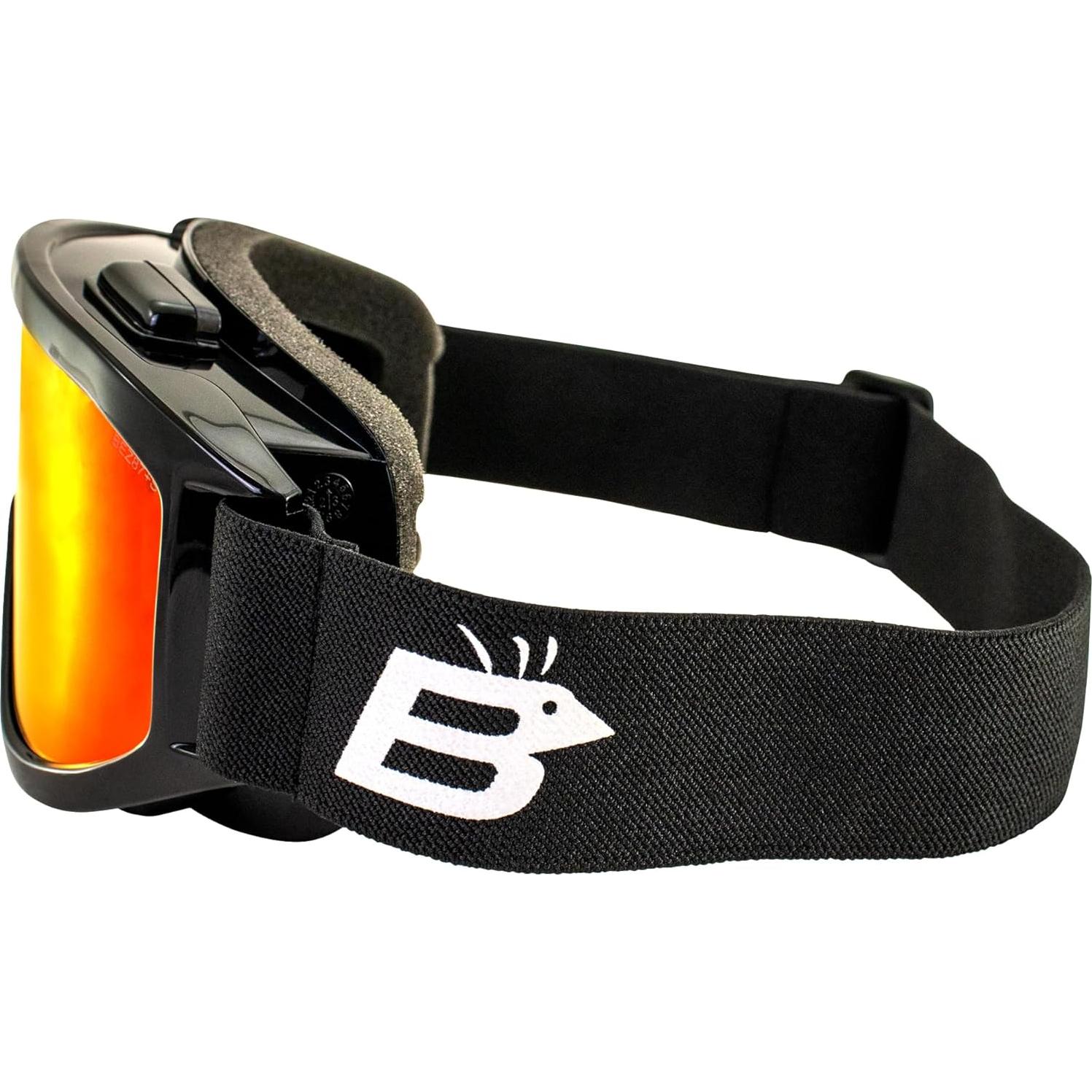 Gafas de motociclismo Birdz Vulture con lente espejo rojo
