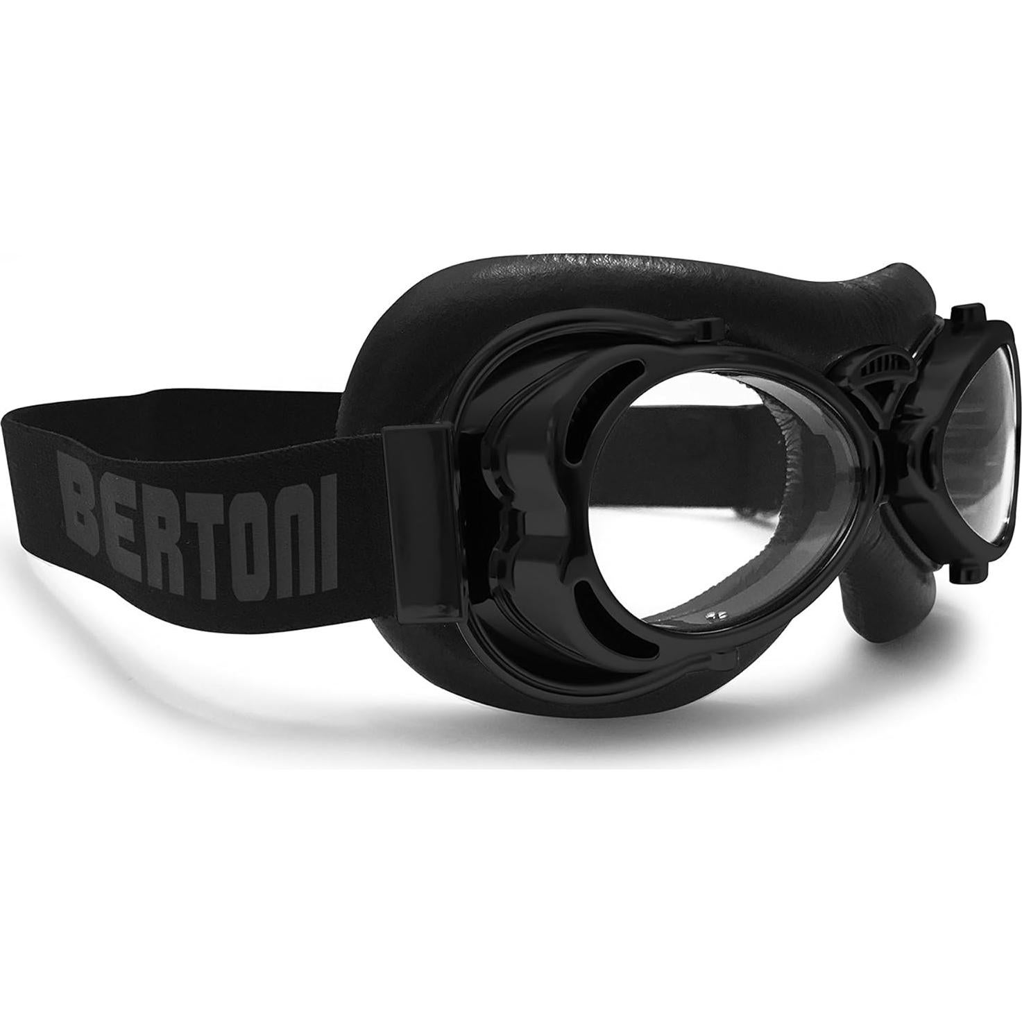 Gafas de Moto Bertoni AF77 Unisex Antivaho Negro Mate
