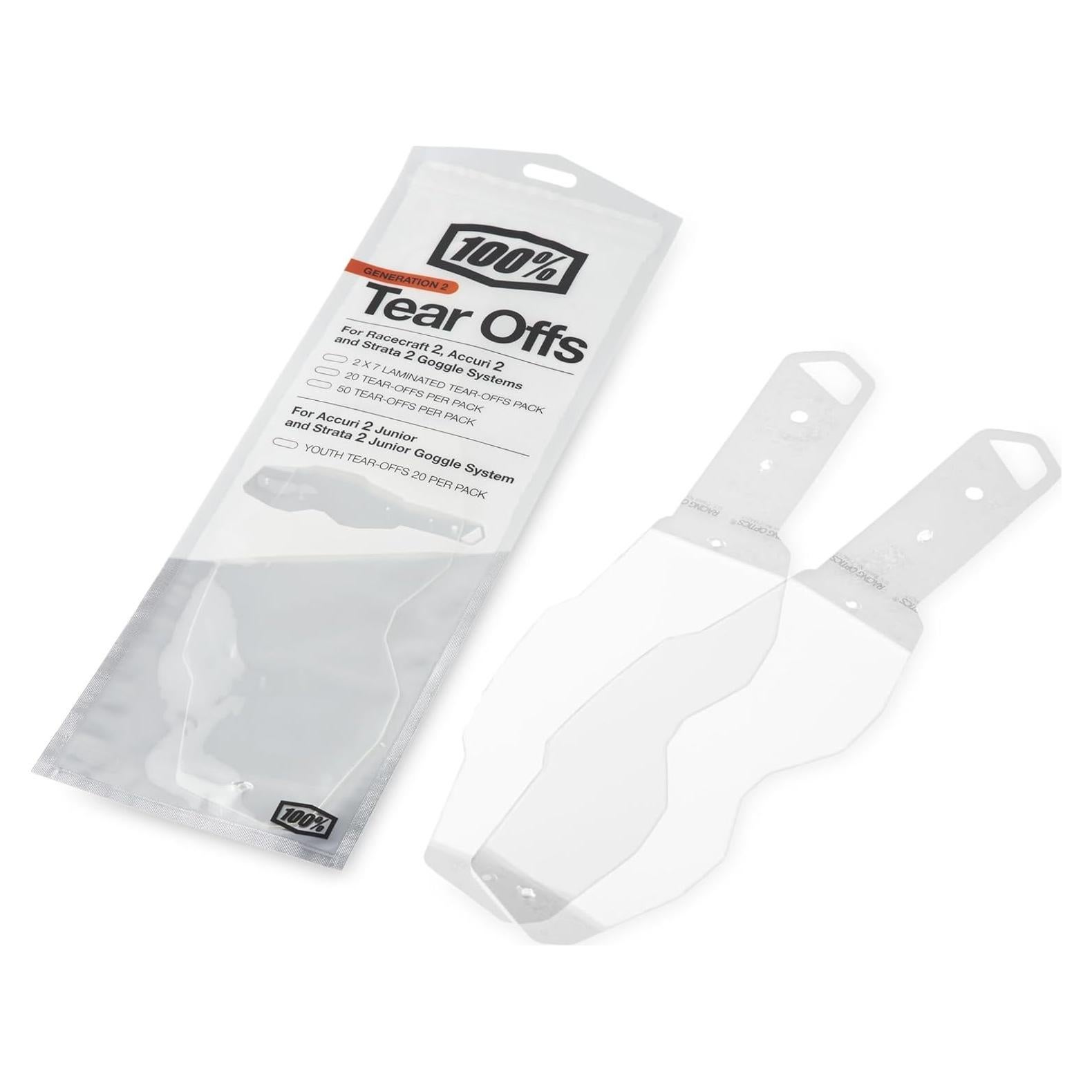 Hojas Laminadas Tear-Offs 100% 2 x 7 Paquete para Gafas