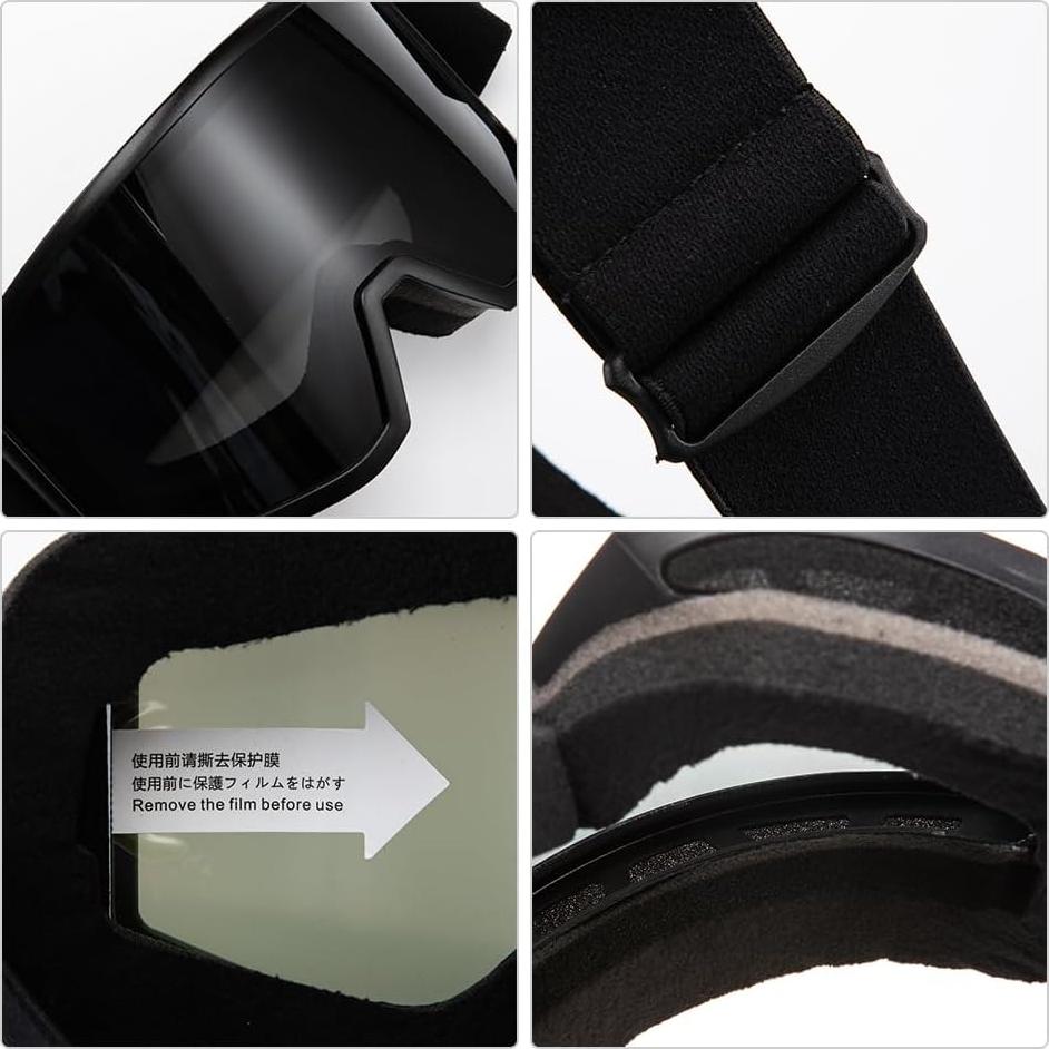 Gafas de Motocicleta OTG a Prueba de Viento y Polvo - Marco Negro