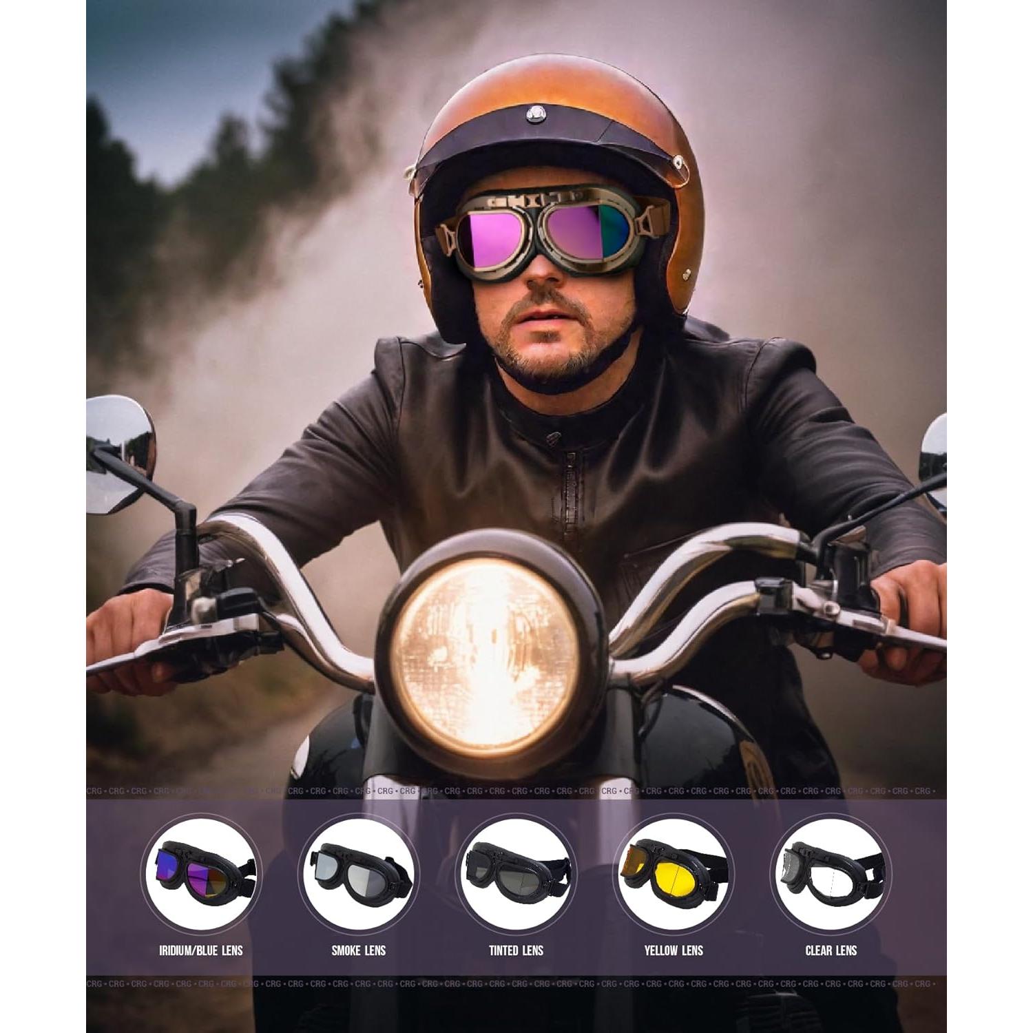 Gafas de Motocicleta CRG Sports T08 con Lente UV Multicolor