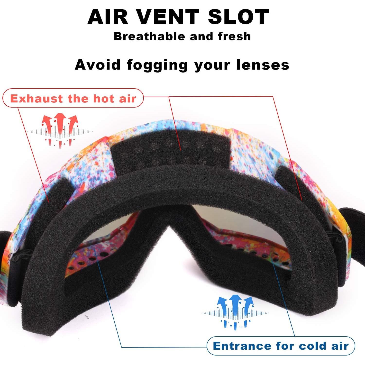 Gafas de esquí Rngeo 2 pares UV 400 protección anti-reflejo