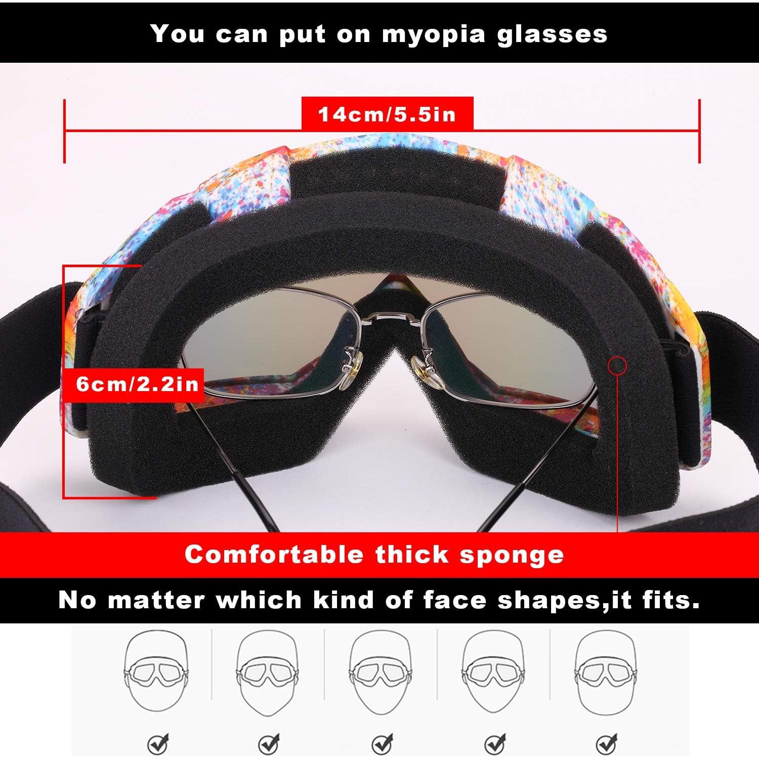 Gafas de esquí Rngeo 2 pares UV 400 protección anti-reflejo