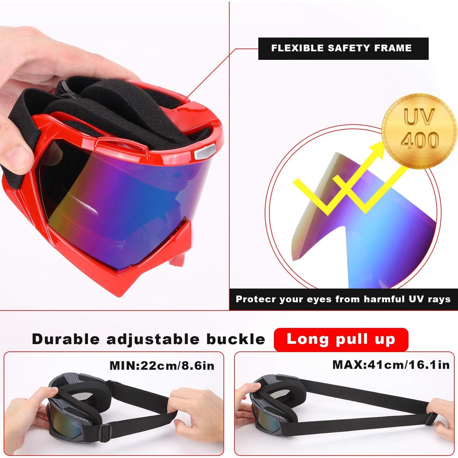 Gafas de esquí Rngeo 2 pares UV 400 protección anti-reflejo