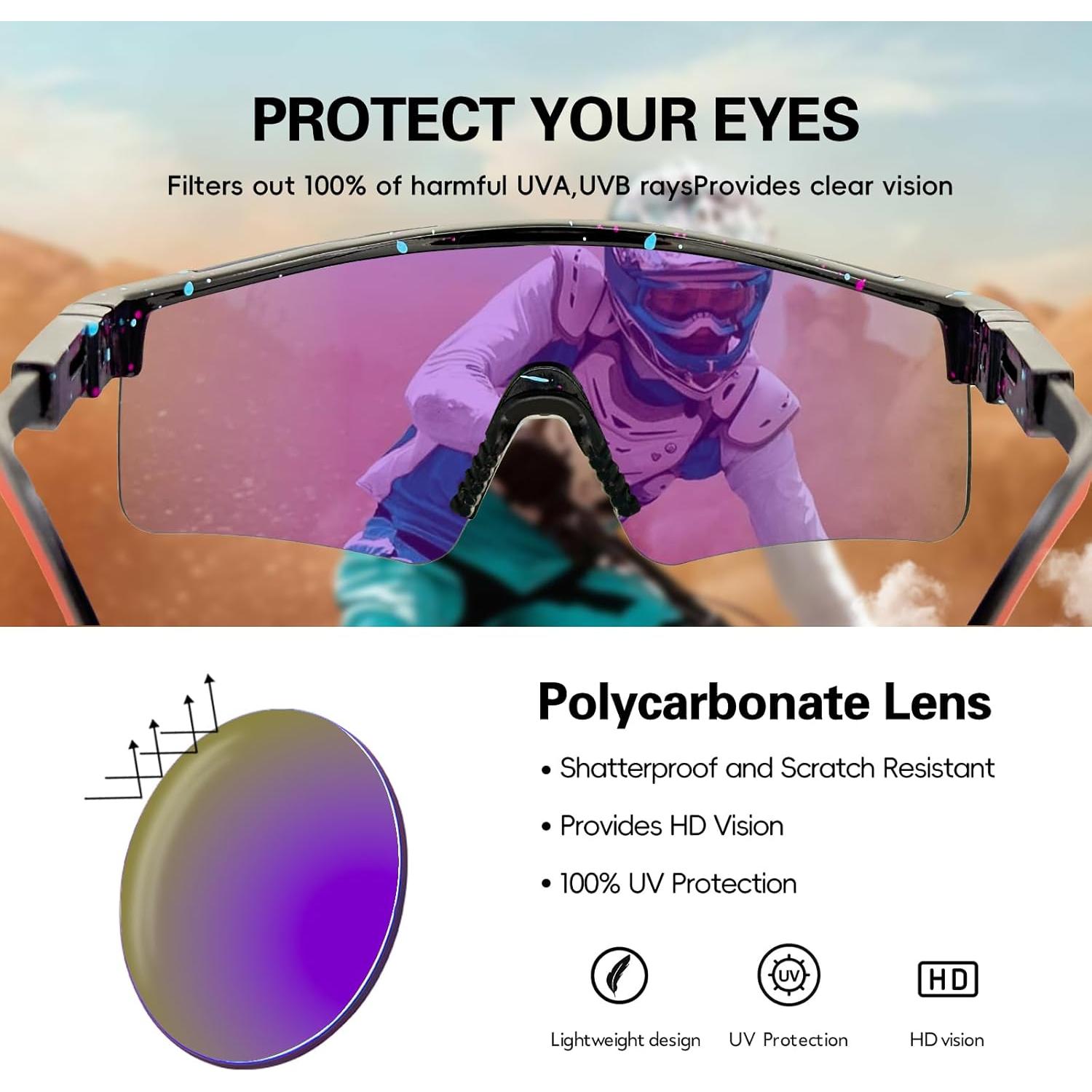 Gafas de sol deportivas IKTOD UV400 unisex, polarizadas