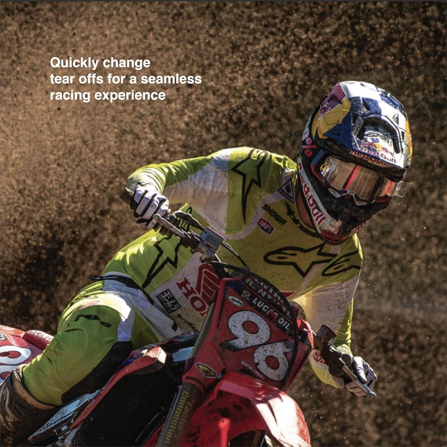 Tear Offs 100% para Gafas Racecraft/Accuri - 20 Paquete