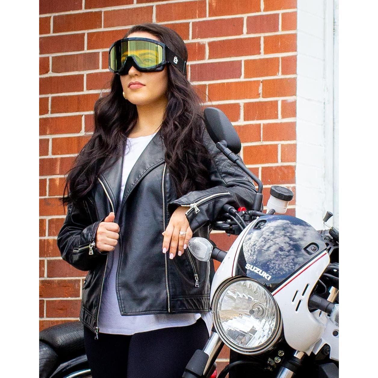 Gafas de Motocicleta Birdz Eyewear Buitre con Lentes Amarillos