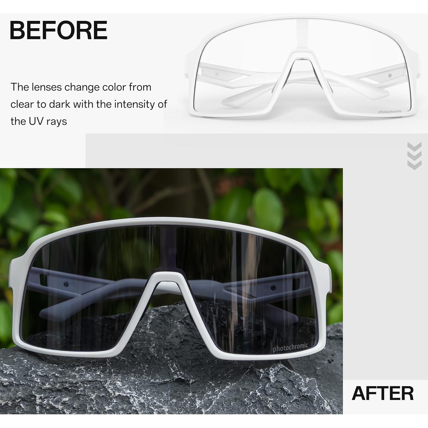 Gafas de Ciclismo Fotoquímicas SCVCN UV400 Negro