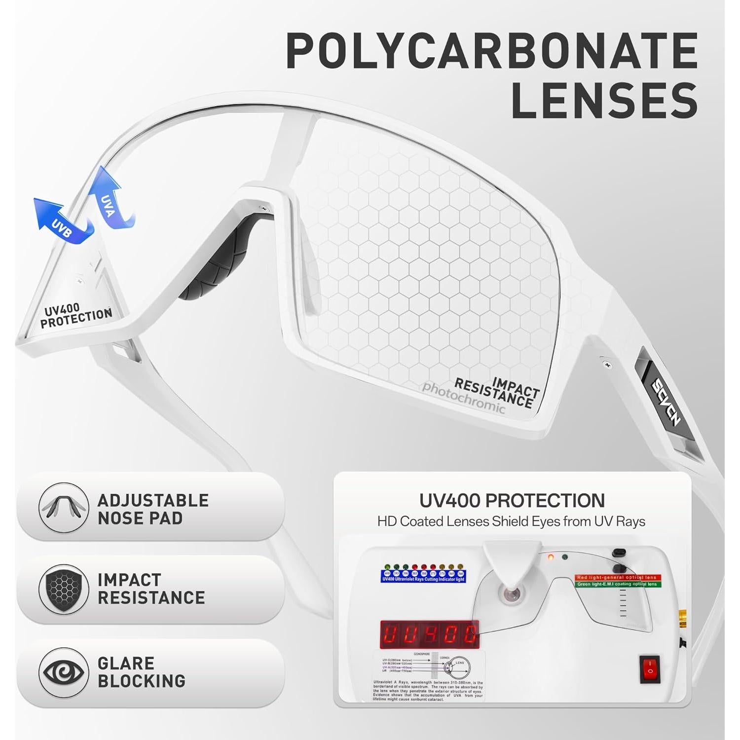 Gafas de Ciclismo Fotoquímicas SCVCN UV400 Negro