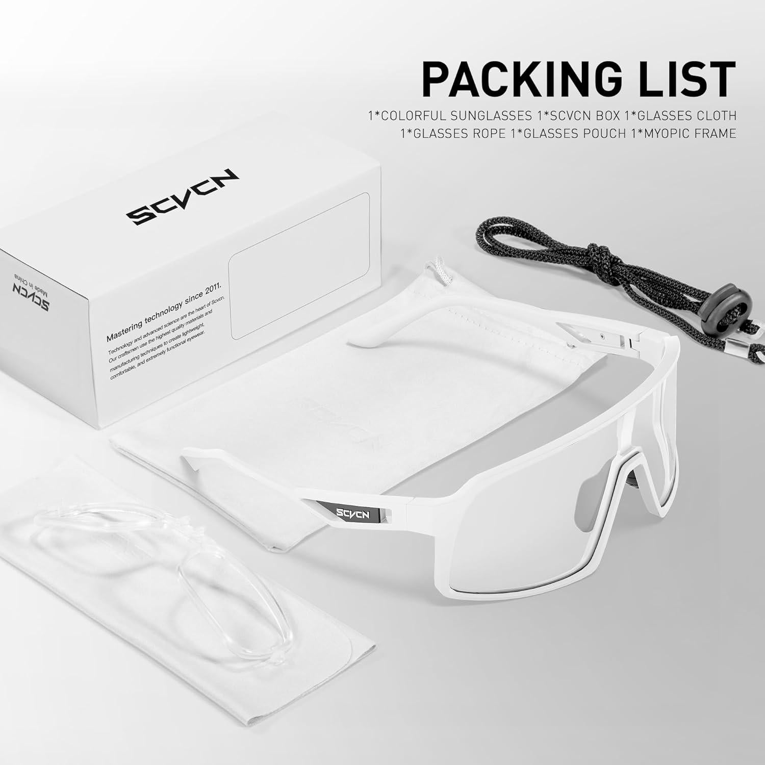 Gafas de Ciclismo Fotoquímicas SCVCN UV400 Negro