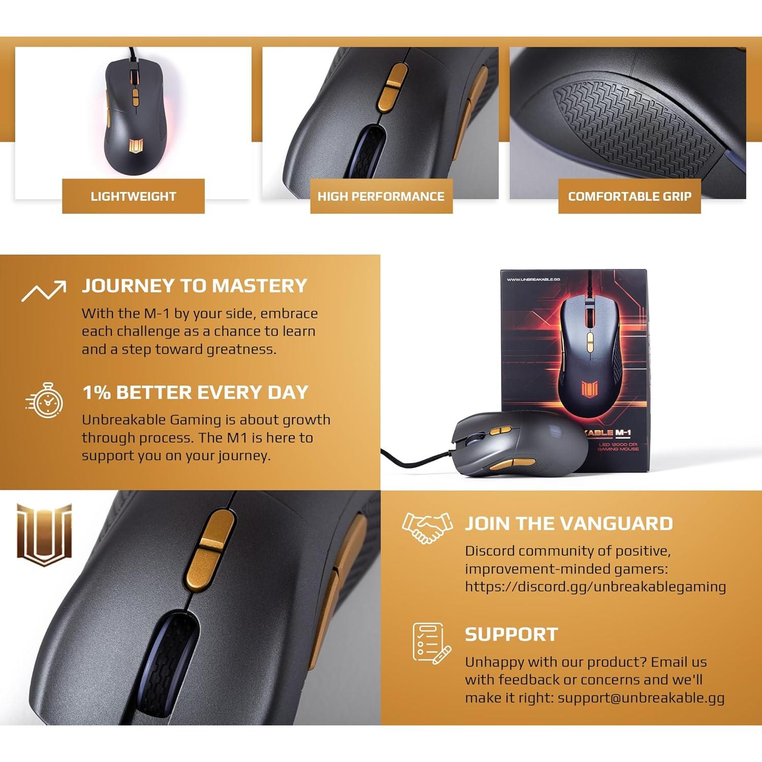 Ratón Gaming M-1 Shenzhen 12,000DPI Ergonómico con Cable