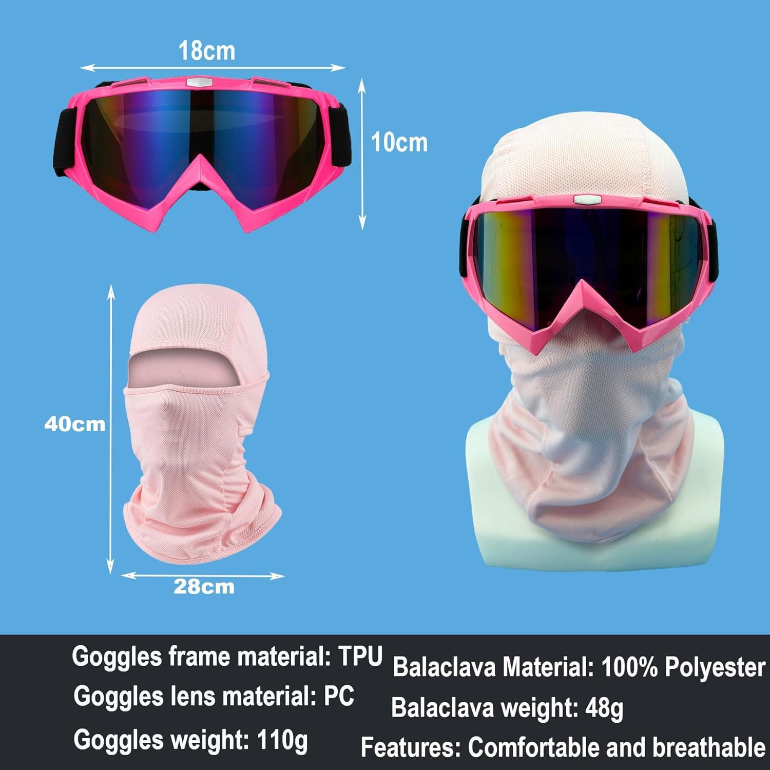 Gafas de Motocross Unisex con Protección UV y Pasamontañas