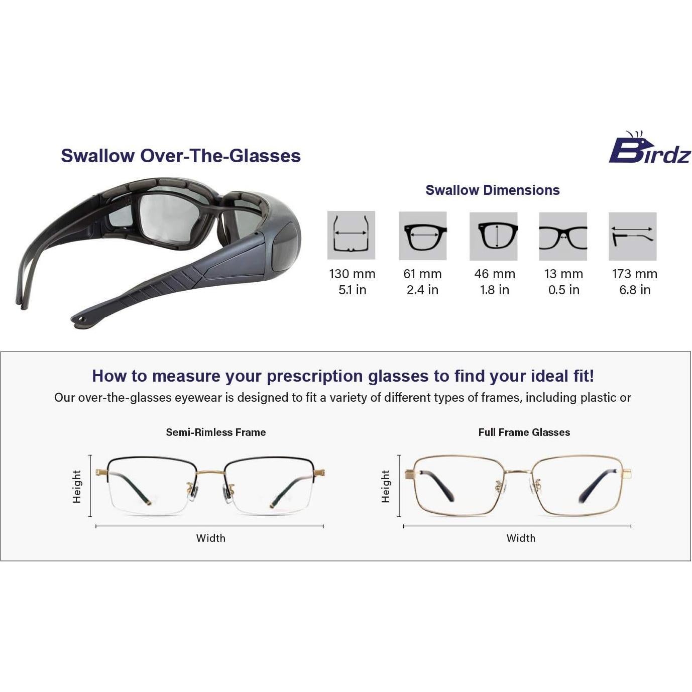 Gafas de Motocicleta Birdz Swallow con Almohadillas de Espuma