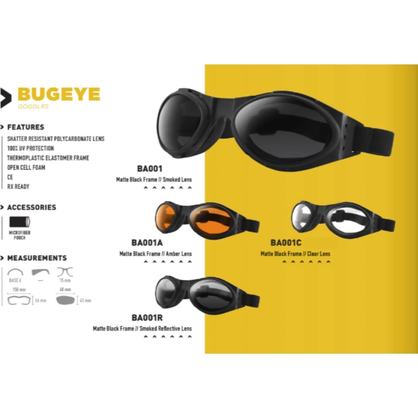 Gafas de Sol Bobster Bugeye Marco Negro Mate Lente Ahumada