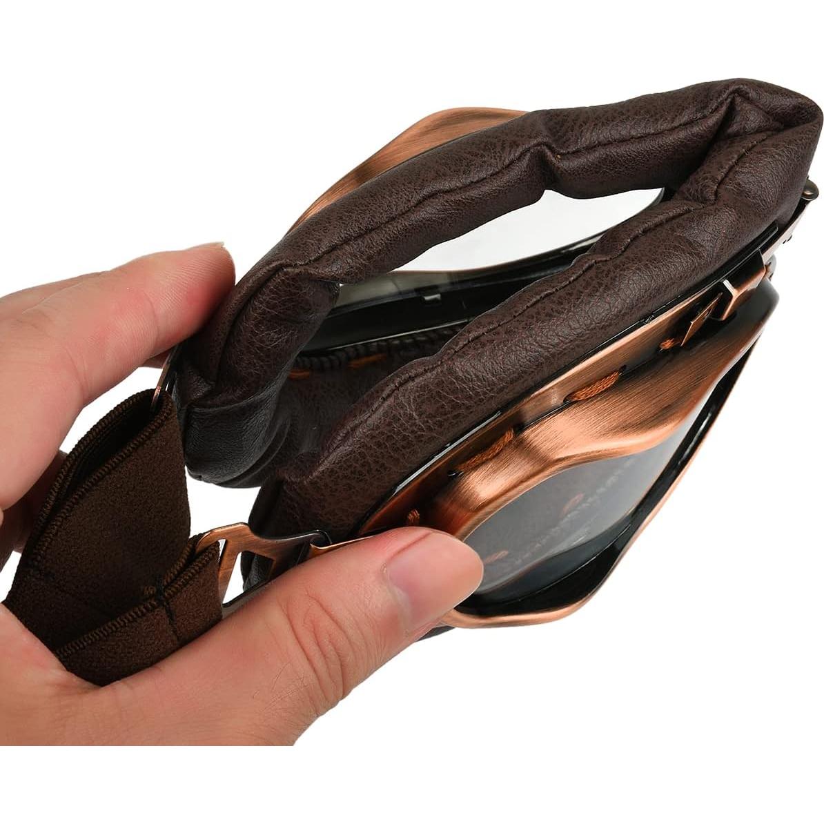 Gafas de Cosplay Steampunk Retro Marrón Lente Clara