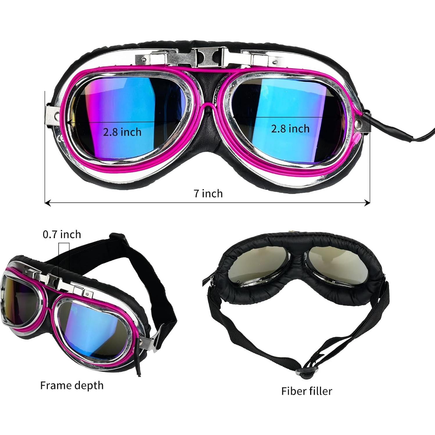 Gafas de piloto vintage BADALU LED Steampunk para cosplay