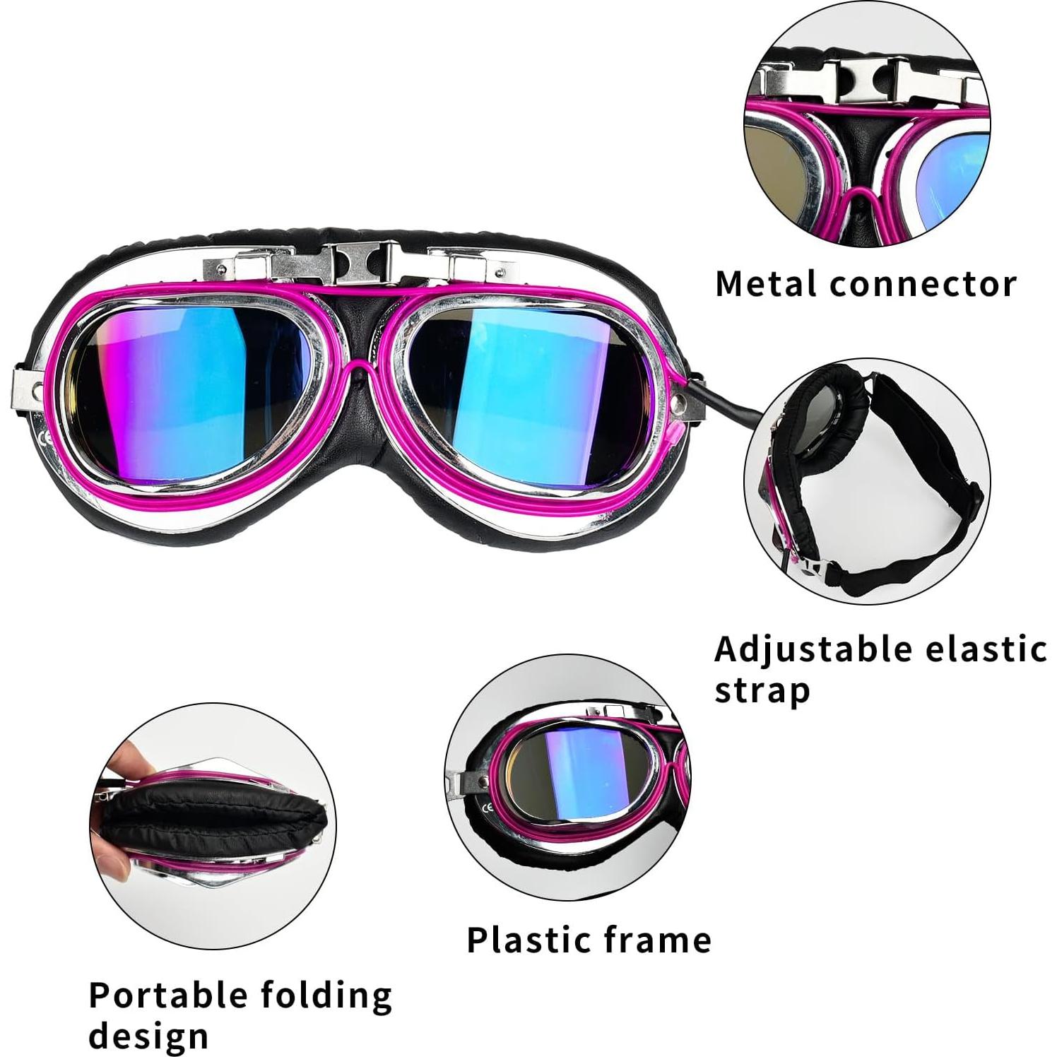 Gafas de piloto vintage BADALU LED Steampunk para cosplay