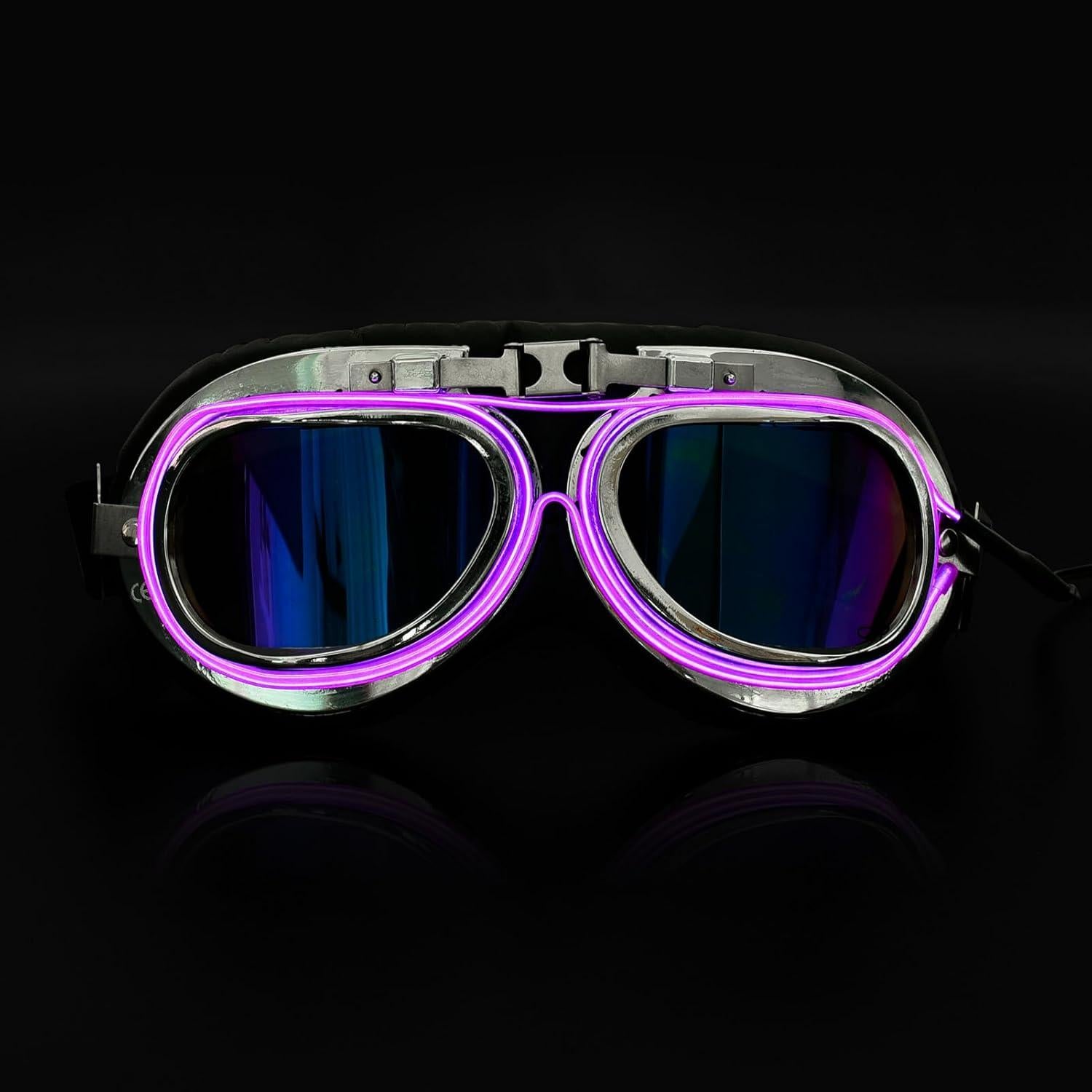 Gafas de piloto vintage BADALU LED Steampunk para cosplay