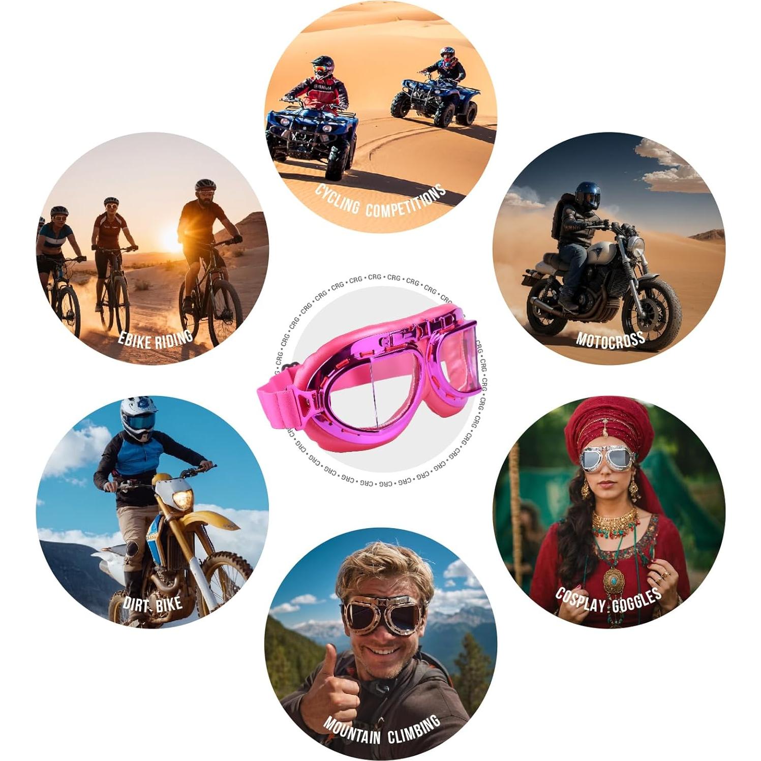 Gafas de Motocicleta CRG Sports Estilo Aviador UV 100%