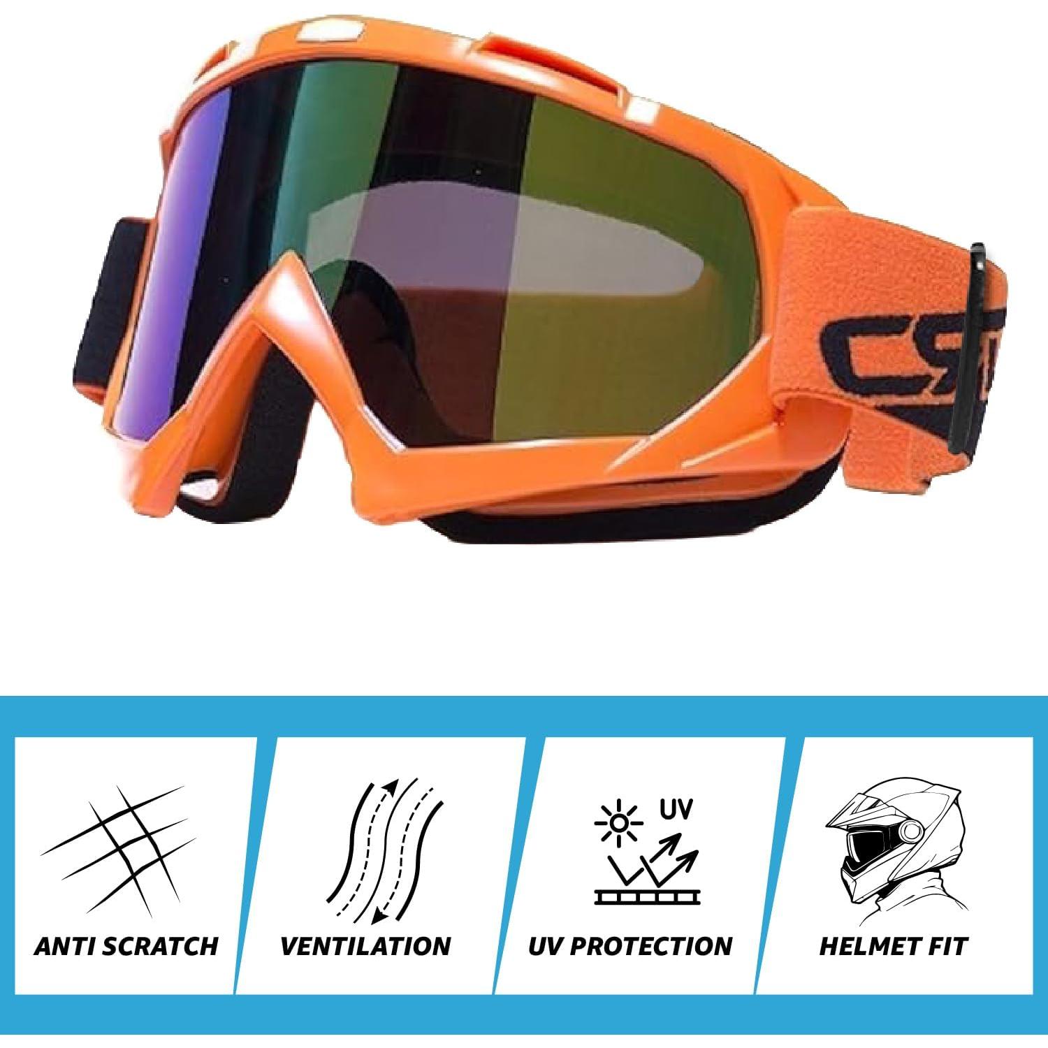 Gafas de Motociclismo CRG Sports T815-7 Multicolor Naranja