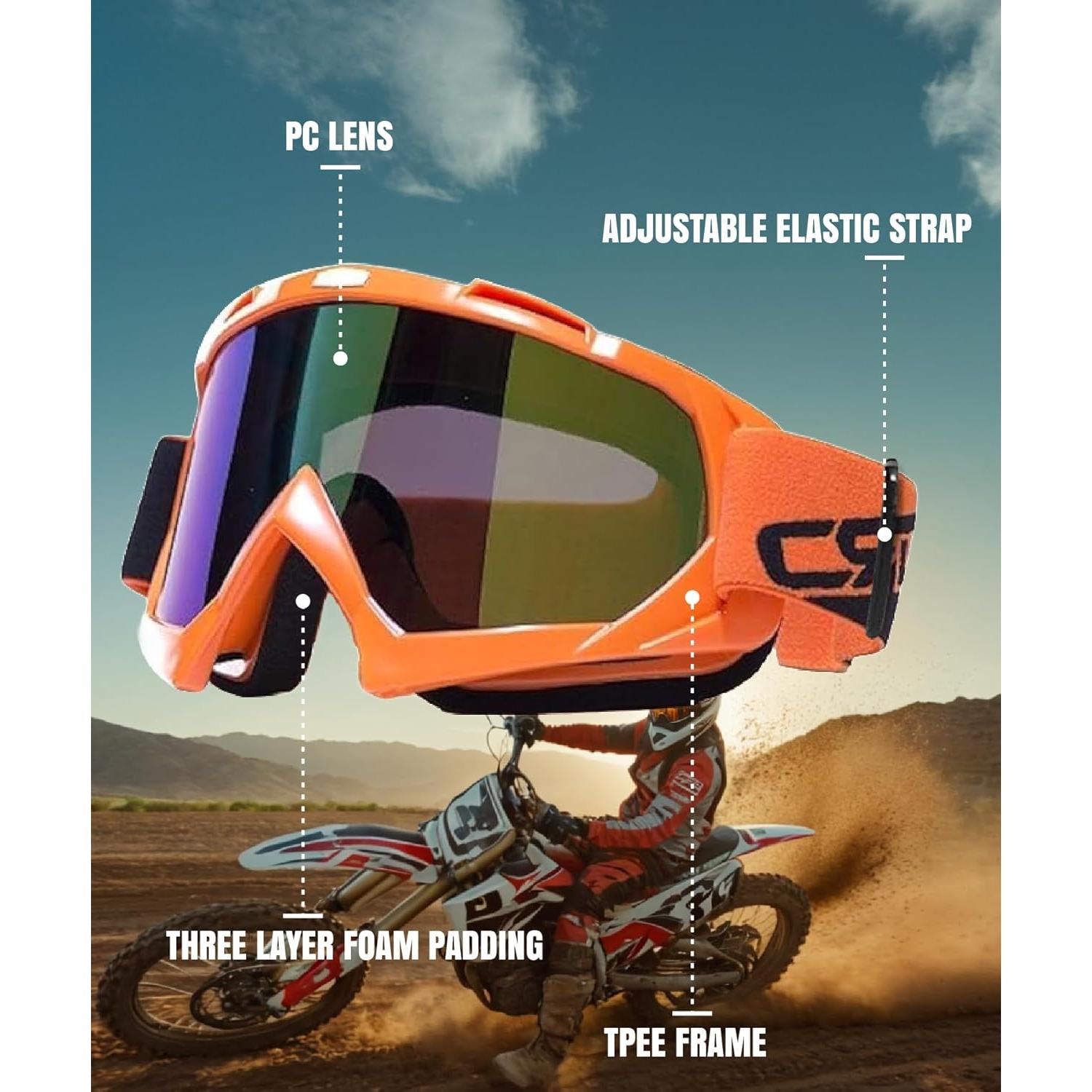 Gafas de Motociclismo CRG Sports T815-7 Multicolor Naranja