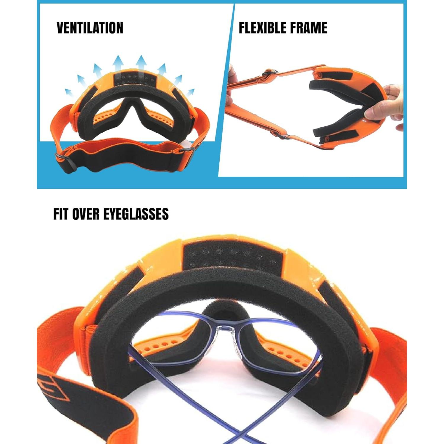 Gafas de Motociclismo CRG Sports T815-7 Multicolor Naranja