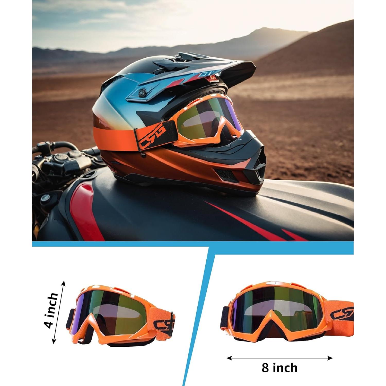 Gafas de Motociclismo CRG Sports T815-7 Multicolor Naranja