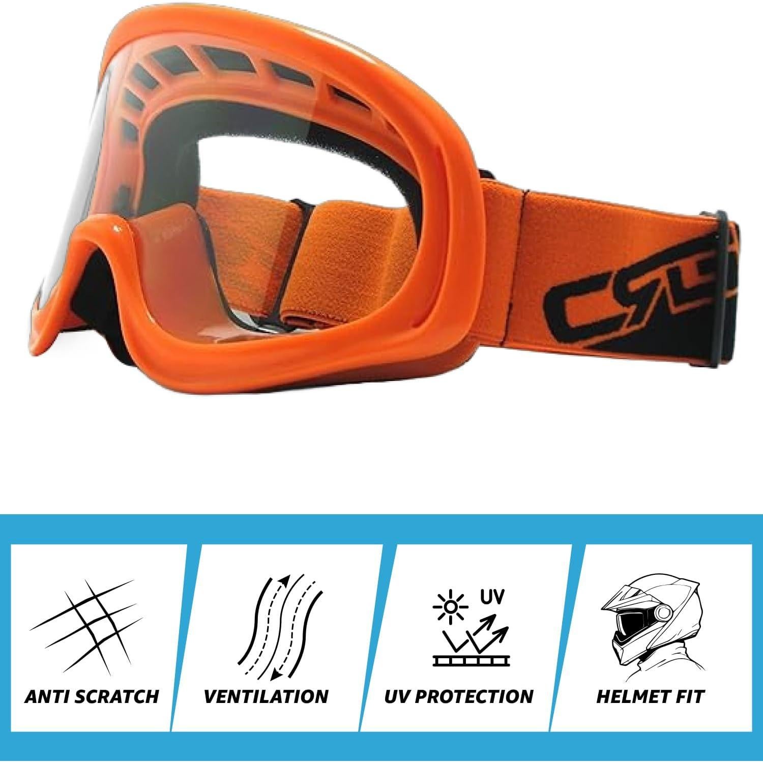Gafas de Motociclismo CRG Sports con Protección UV y Anti-Niebla