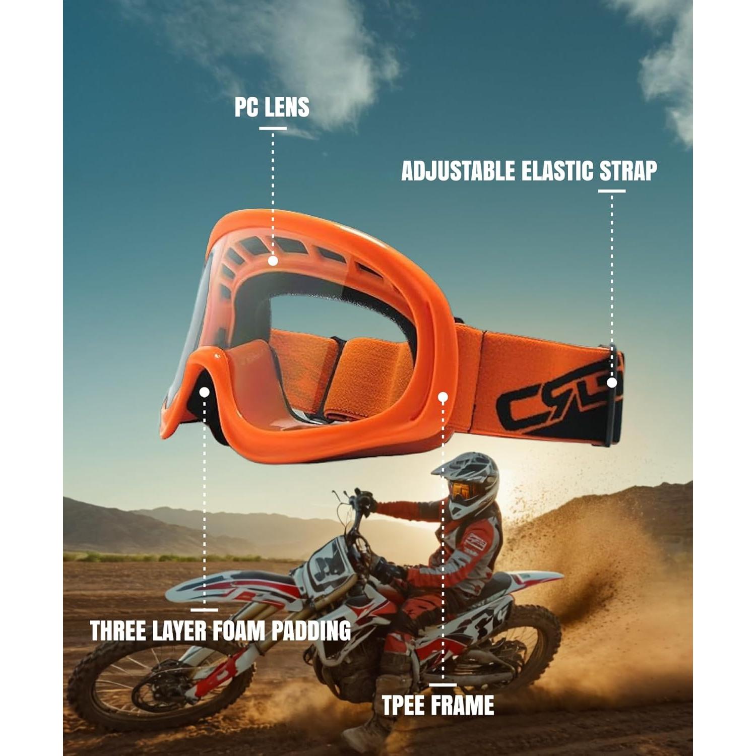 Gafas de Motociclismo CRG Sports con Protección UV y Anti-Niebla