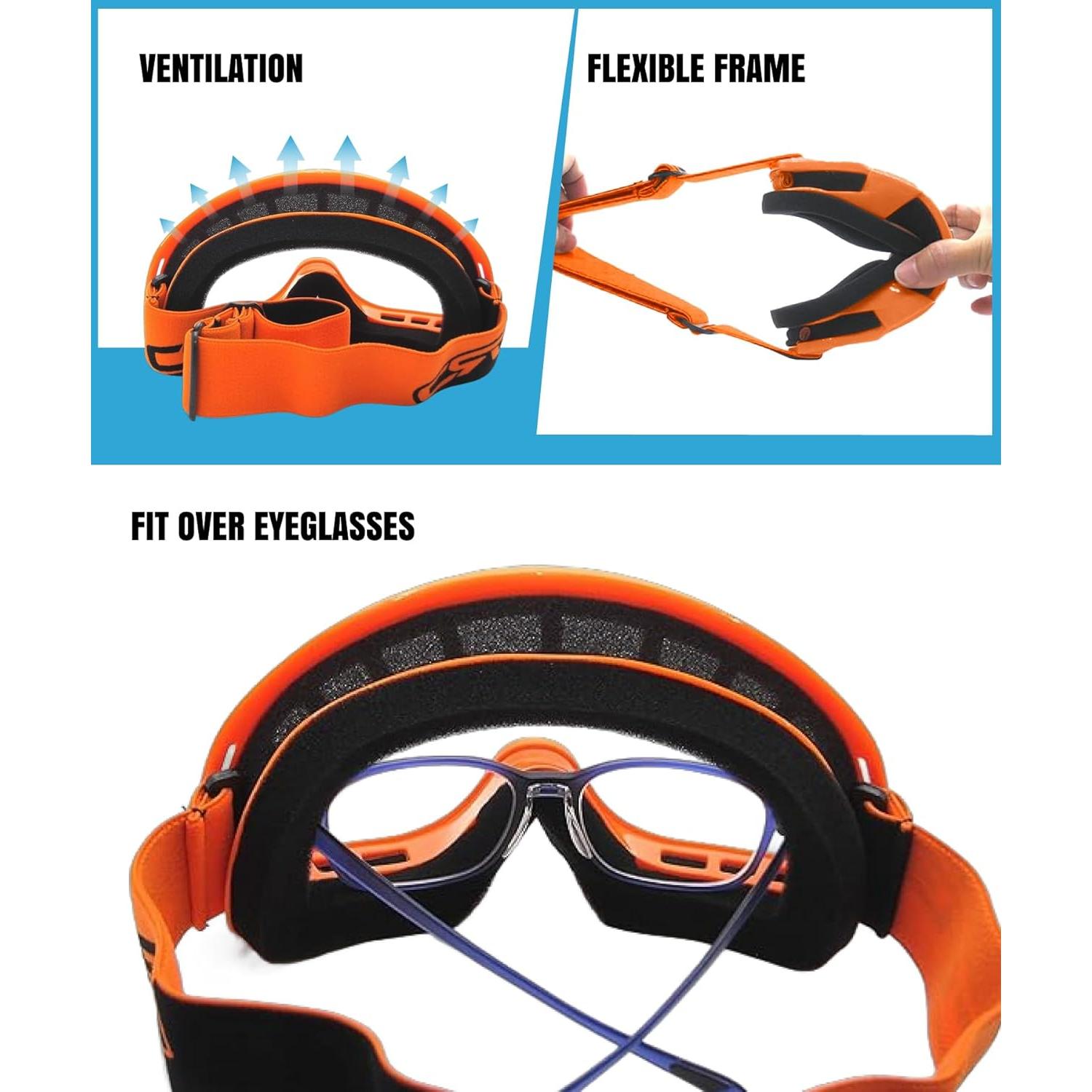 Gafas de Motociclismo CRG Sports con Protección UV y Anti-Niebla