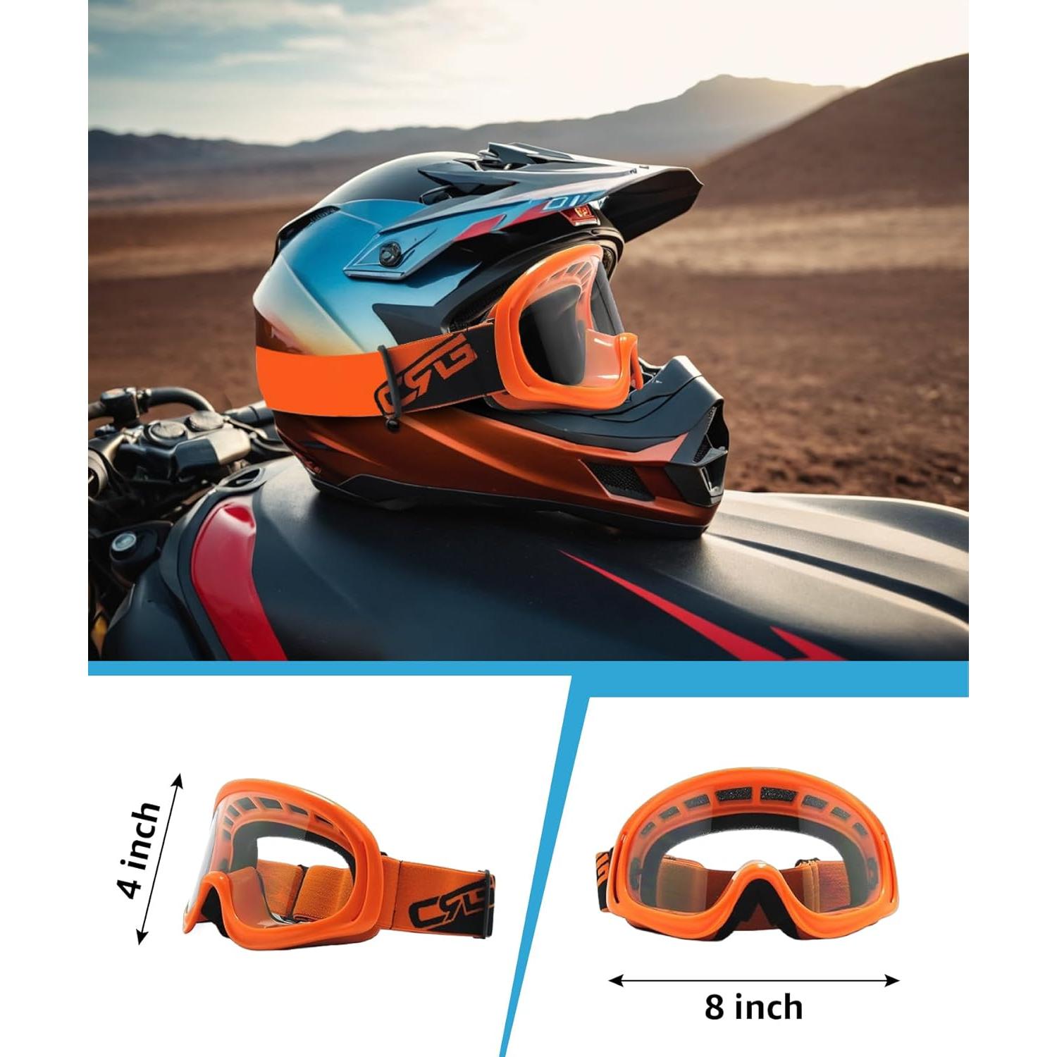 Gafas de Motociclismo CRG Sports con Protección UV y Anti-Niebla