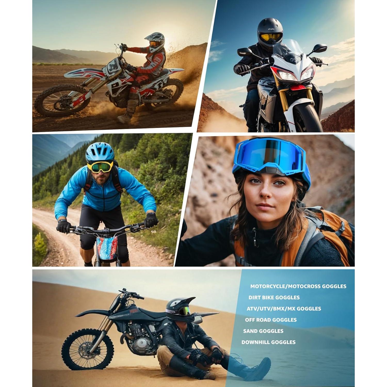 Gafas de Motociclismo CRG Sports con Protección UV y Anti-Niebla