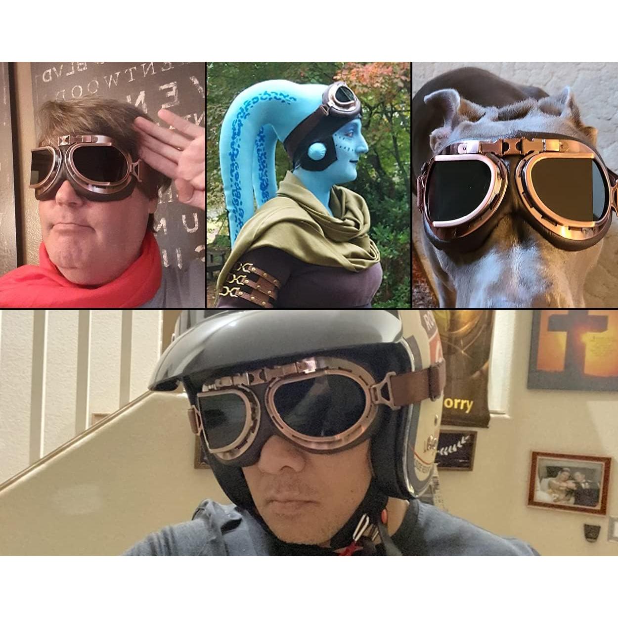 Gafas de Cosplay Steampunk Retro Piloto para Adultos