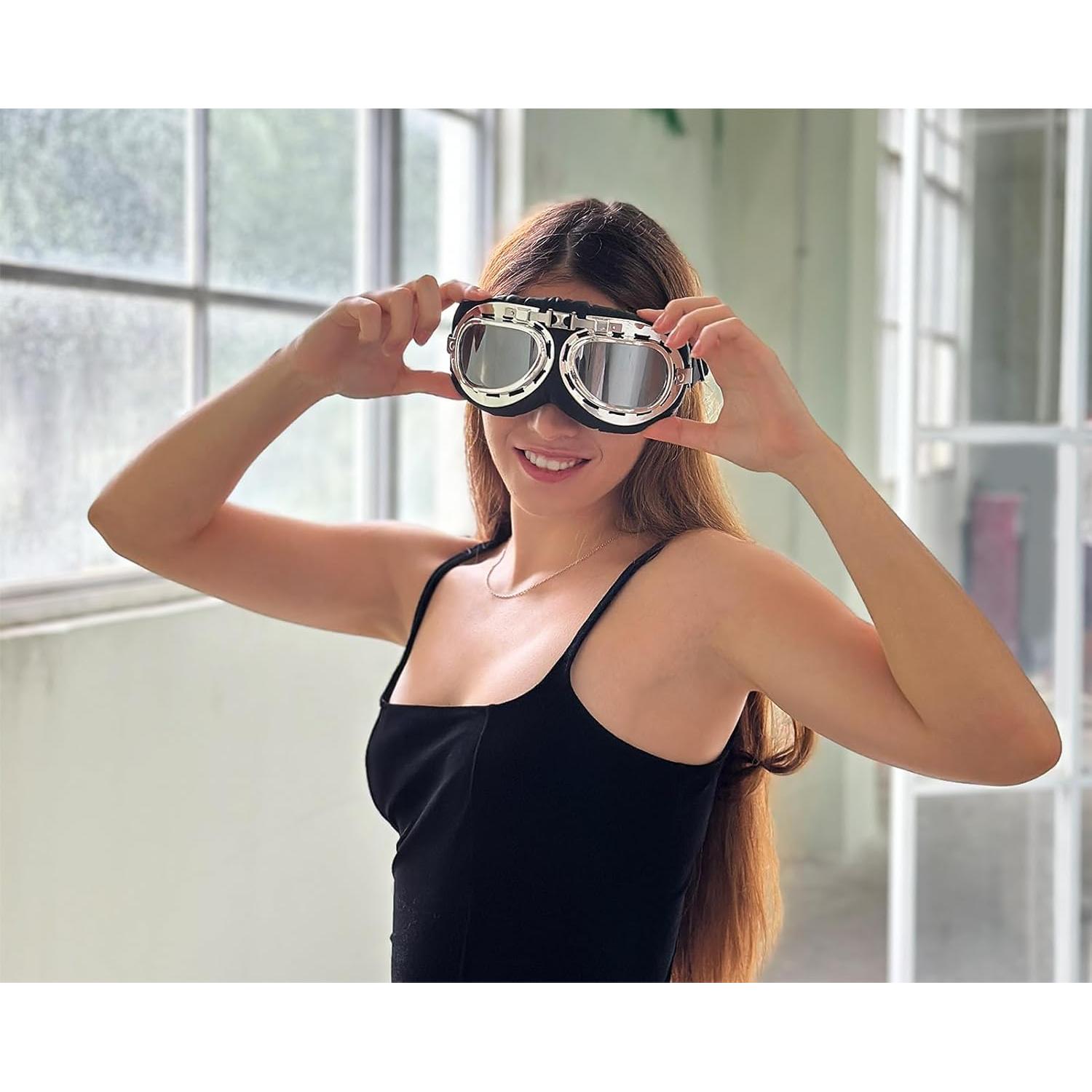 Gafas de Cosplay Steampunk Retro Piloto para Adultos