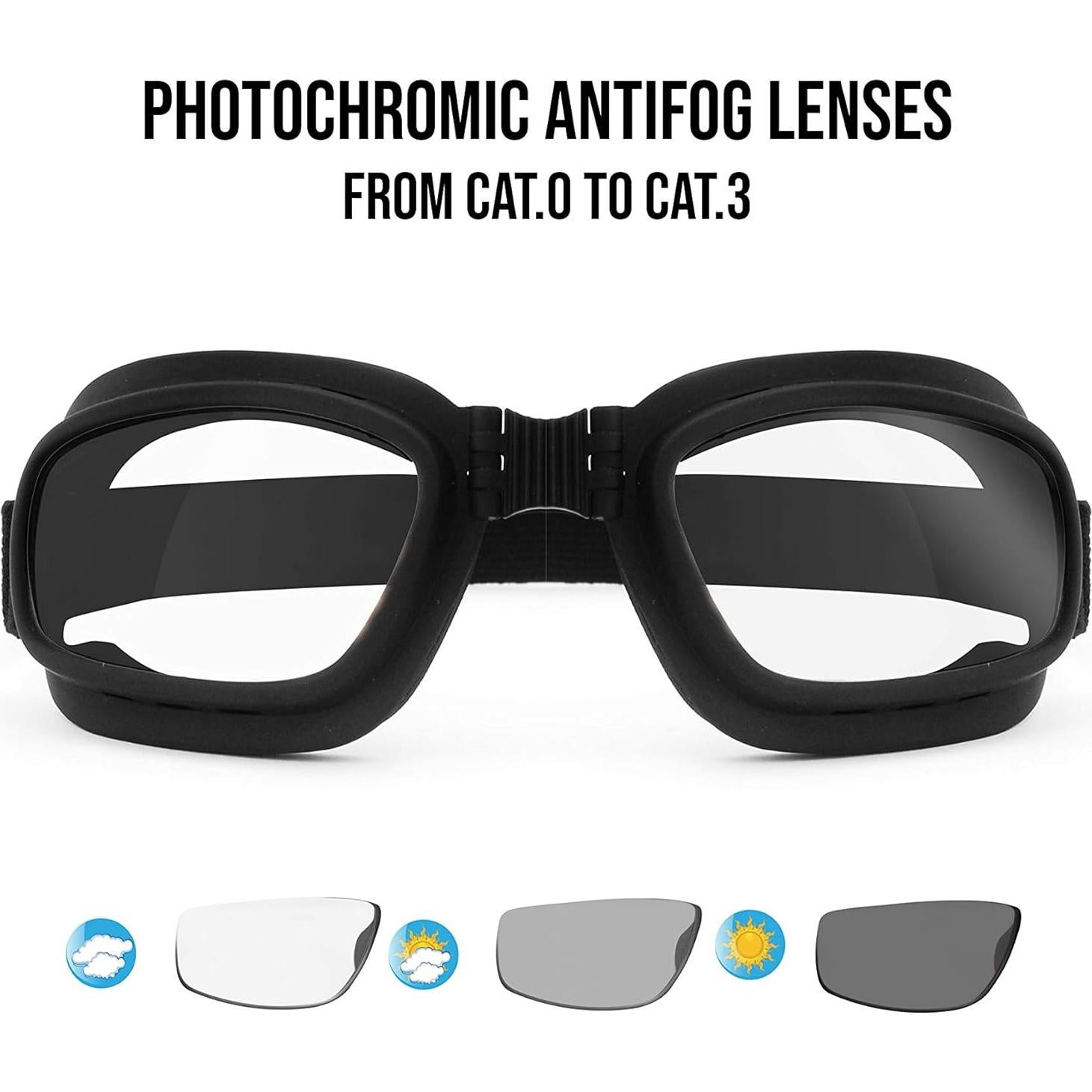 Gafas de Moto Bertoni 112 con Lentes Fotoquímicas Antivaho