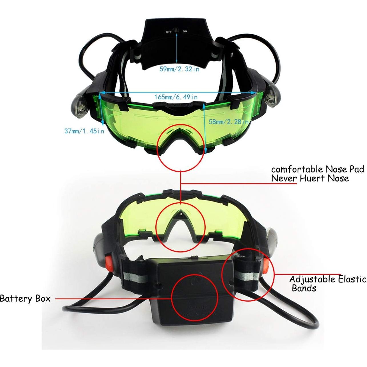 Gafas de Visión Nocturna Yolyoo para Niños con LED Verde