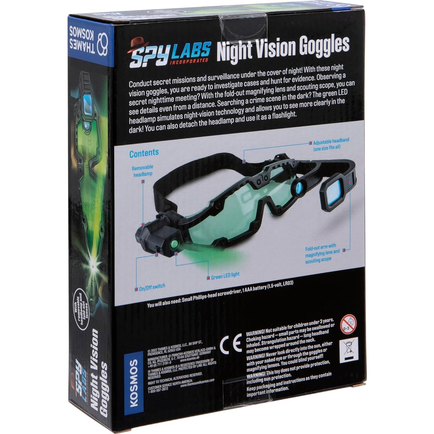 Gafas de Visión Nocturna Thames & Kosmos con Linterna LED Verde