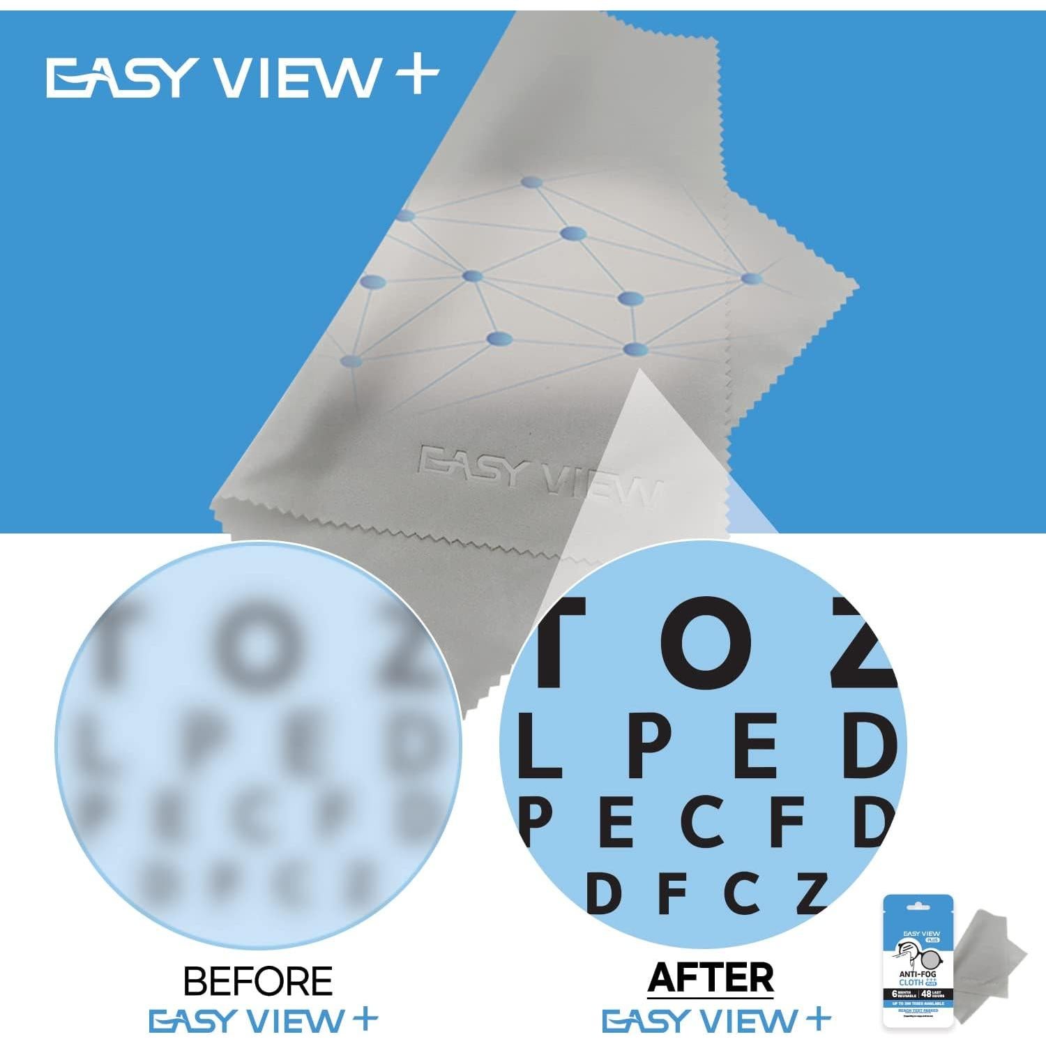 Paño Antivaho EASY VIEW+ para Gafas y Casco - 15x17cm