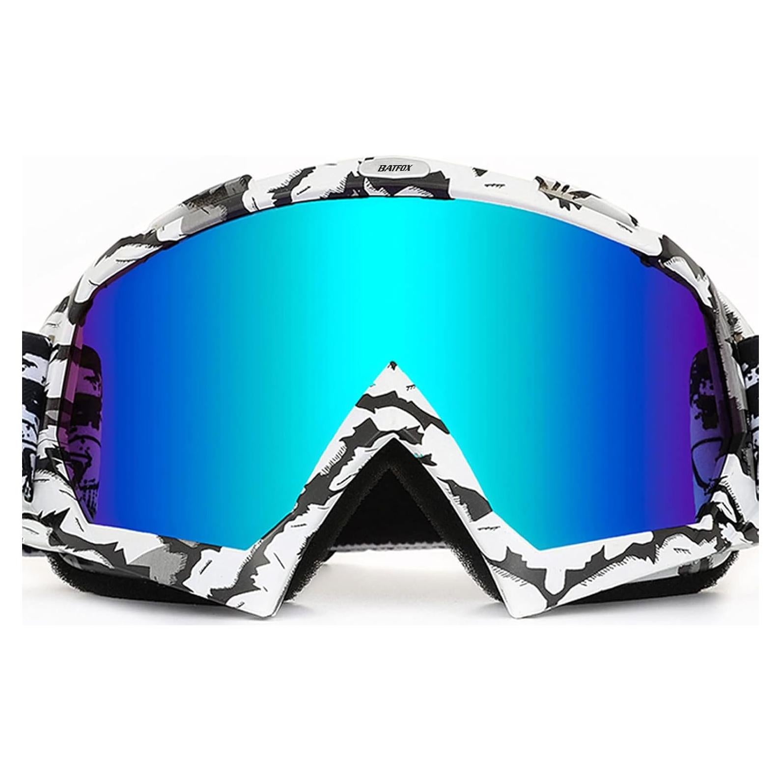 Gafas de Motocross BATFOX F816 UV400 para Adultos Azul-Negro