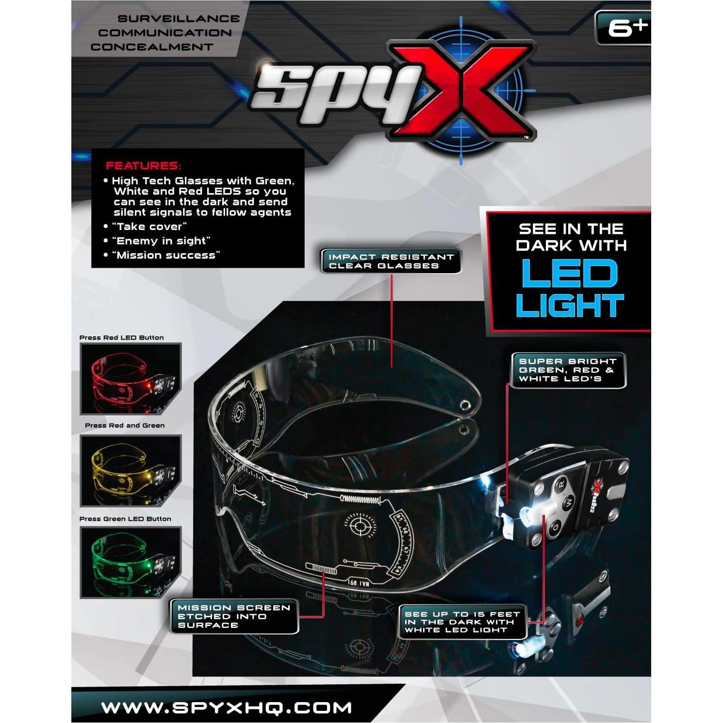 Gafas SpyX Night Ops con LED para misiones de espías