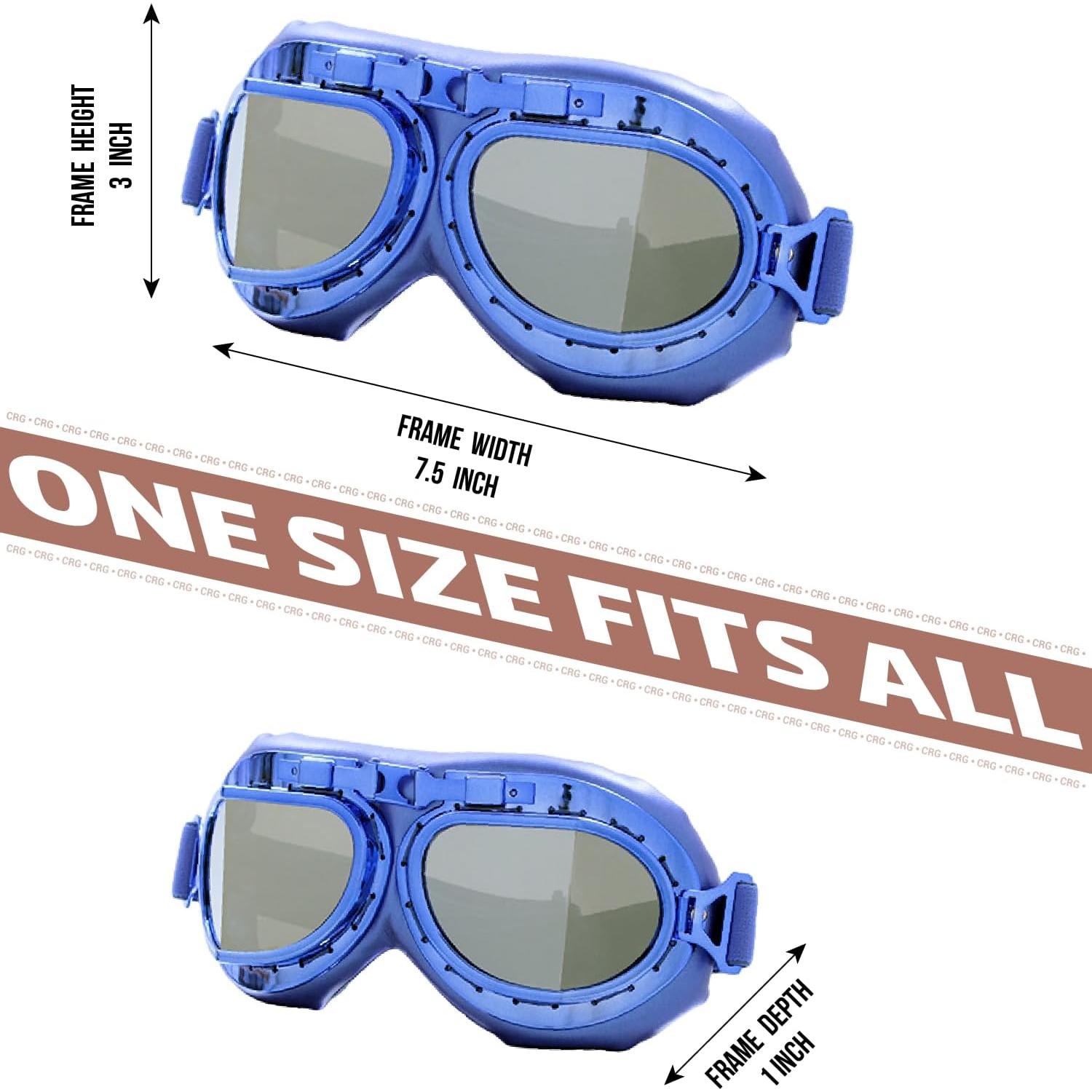 Gafas de Motocicleta CRG Sports T08 Retro Unisex Azul Plateado